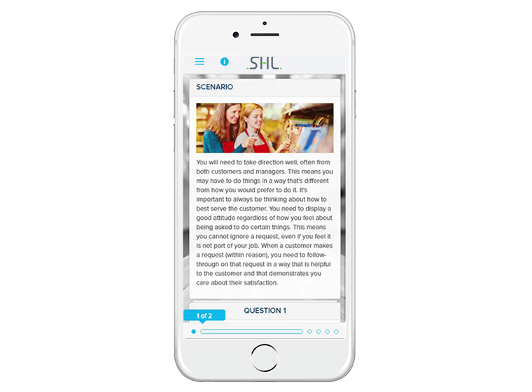 Realistic Job Previews | Assessments gericht op gedrag Geschikt voor mobiele apparaten, realistisch functievoorbeeld in SHL PreciseFit