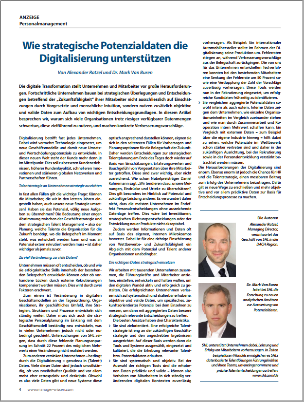 Harvard Business Manager: Daten für die Digitalisierung Harvard Business Manager: Daten für die Digitalisierung